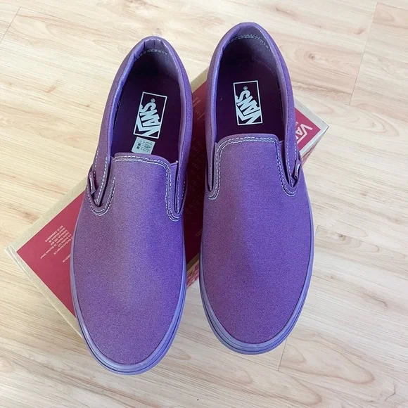Vans Classic Slip-On 'Pastel Mono - Plum Wine' Mens 11.0 US - Picture 3 of 8